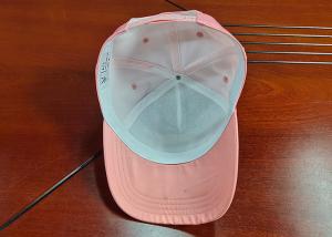 Cheap Silk Pink Curve Brim Sequin Baseball Caps Embroidery Logo / Trendy Dad Hats wholesale