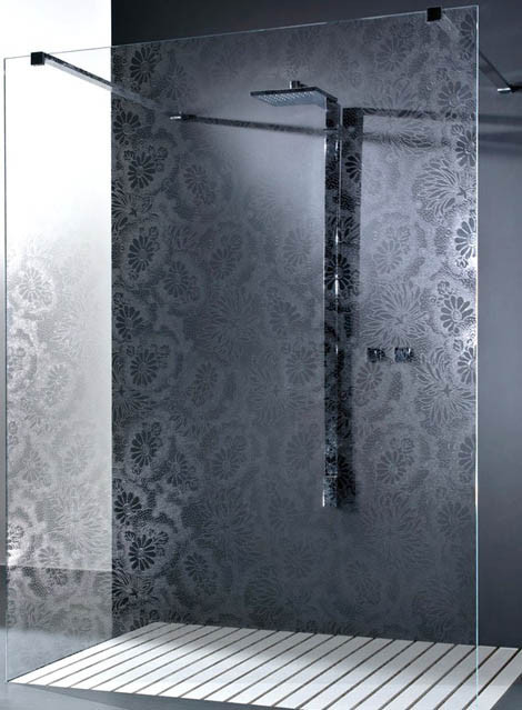 Obscure Pattern Shower Tempered Glass , Tempered Glass Bathroom for sale