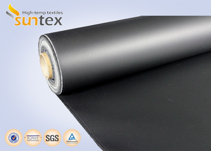 Black Expansion Joint Chemical Resistant Fabric Neoprene Coated Fiberglass 600 G