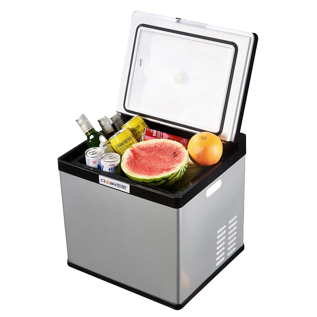 Cheap 28L Portable Car Cooler Fridge With Trolley Handle And Anti - Vibration Design wholesale