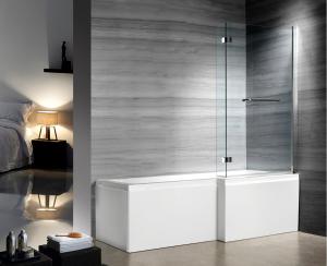 Cheap 1400x800mm Glass Shower Enclosures With Stainless Steel Hinges wholesale