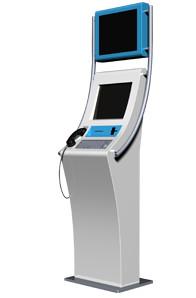 Cheap 1920*1080 Self Service Check In Kiosk With 17 Inch Touch Screen And VOIP Phone wholesale