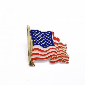 China 1 Inch United States Flag Lapel Pins , Soft Enamel Silver Lapel Pin on sale