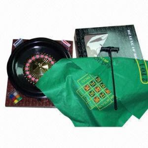China 16-inch roulette/black jack game set in box, includes 120 chips and two playing cards on sale
