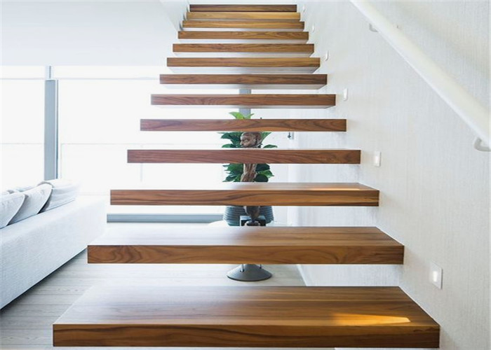 Cheap Interior Loft Oak Wooden Building Floating Stairs Hot Dip Galvanized Finish wholesale