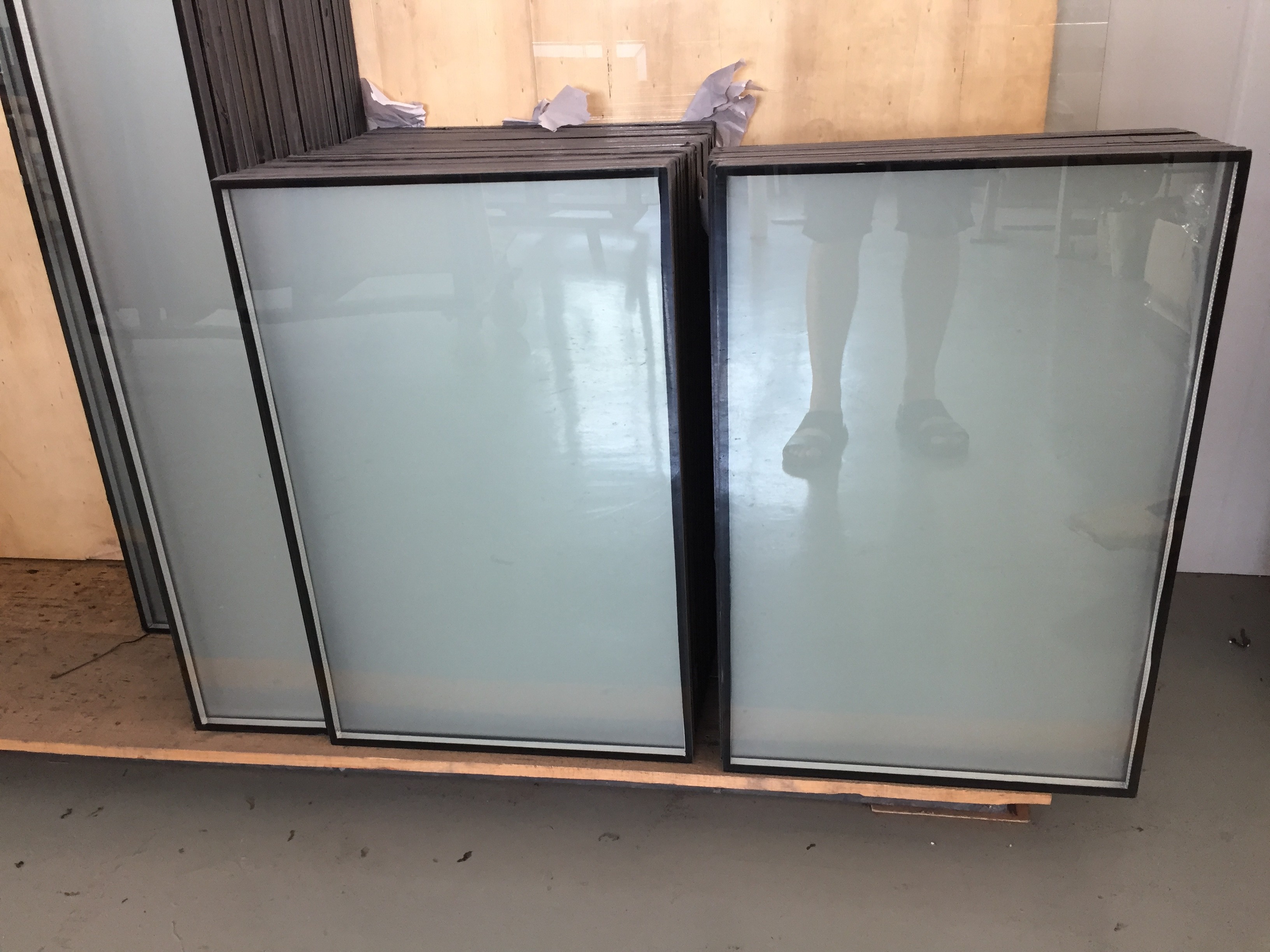 Double Pane 5mm 5A Acid Etched Insulated Glass Door Panels One Side Replacement for sale