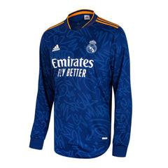 China Polyester Engineered Away Real Madrid Jersey Shirt 21/22 Blue Long Sleeve on sale