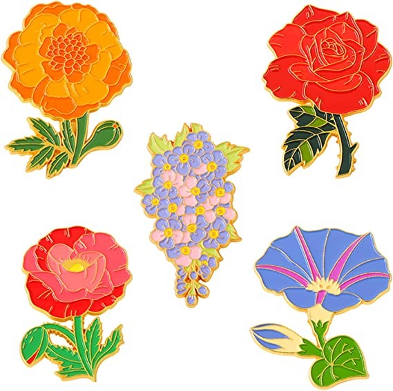 China Personalized Custom Hard Enamel Lapel Pin Badges Scratch Proof Red Rose Pin Badge on sale