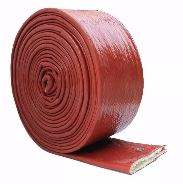 China 20m 66ft Silicone Coated Fiberglass Heat Sleeve 15mm ID  To Protect Fuel Lines for sale