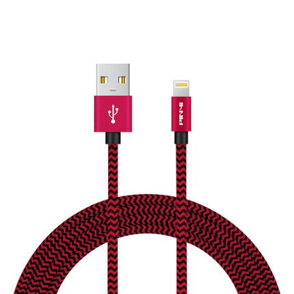 Red Color Nylon Braided MFi Certified USB Cable DC 12V-24V for sale