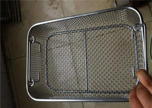 Perforated  Stainless Steel Wire Mesh Baskets For Medical Sterilization 50 - 120mm Width