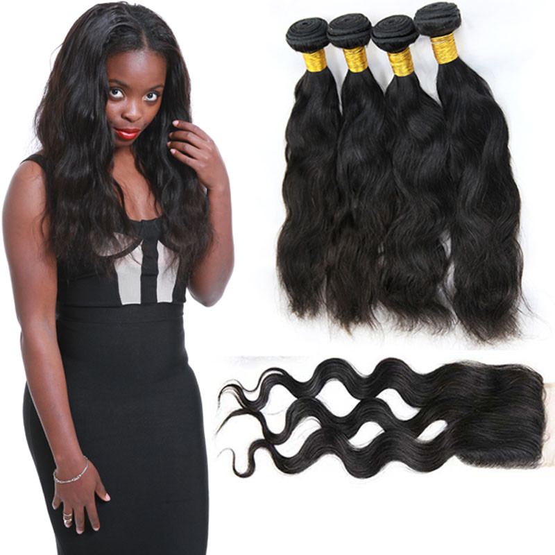 Quality 4 Bundles Of Malaysian Virgin Hair Extensions Clean Weft Natural Appearance for sale