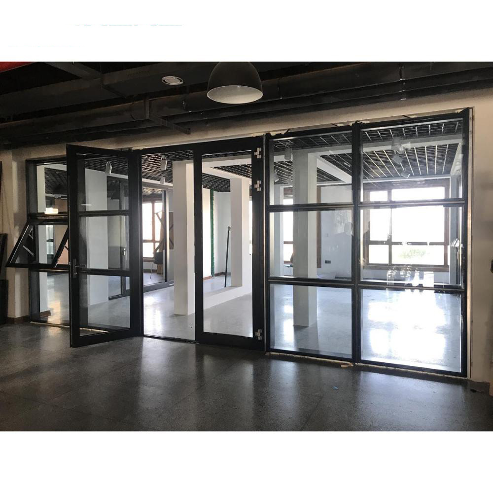 Cheap Customized Soundproof Aluminum Glass Swing Door Clear Tempered Glazed wholesale