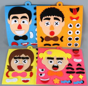 Cheap Felt Puzzle Toys Kids DIY Facial Expression Emotion Changing for Children Learning Education Velcro Sticks 30 X 30cm wholesale