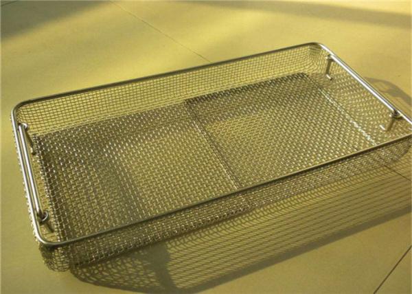 Quality Extra Large Stainless Steel Square Wire Metal Storage Baskets Perforated For Medical Treatment for sale