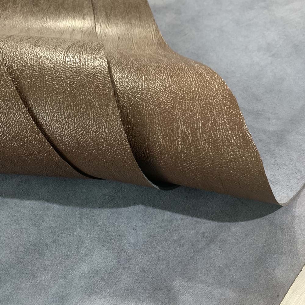 Cheap Width 1.43M Artificial Leather Fabric , Woven Plain Colour Change Leather wholesale