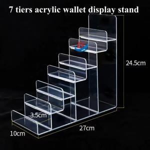 China Countertop Handbag Display Stand Transparent Multi- layer Acrylic Purse Holder Rack on sale