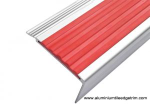 China Highly Robust Aluminum Stair Nosing , Metal Stair Edge Trim With PVC Inlay on sale