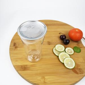 China Food Grade Transparent 400ml Plastic PLA Water Bottle With Snap Lids Round on sale
