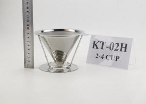 Cheap Gold Cup Maker Stainless Steel Coffee Filter Cone 4 Cup For Carafes With Stand Holder wholesale