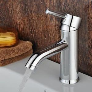 China Home Wash Hand Chrome Basin Single Hole Tap Faucets , Contemporary Lever Lavatory Faucet on sale