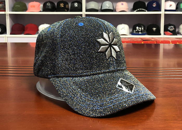 Cheap Custom made Bling metal thread ACE embroidery flower printing 6panel  baseball caps hats wholesale