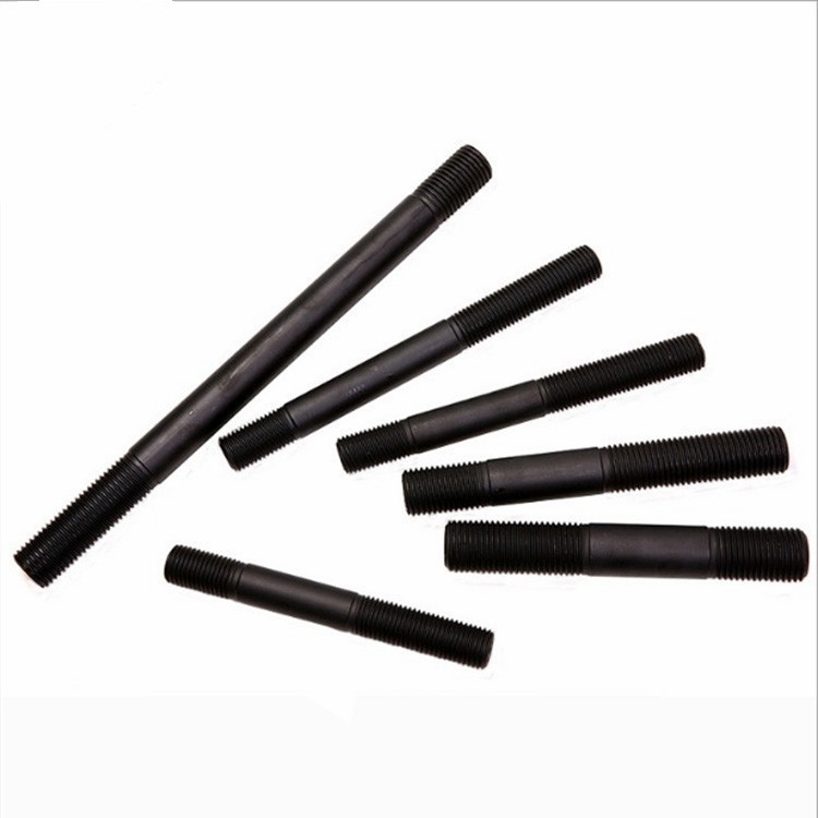 Cheap Black Double End Threaded Rod Carbon Steel ASTM 3/8 0.39 meter wholesale