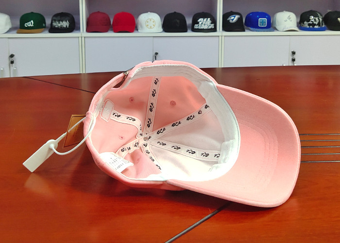 Cheap Velvet Fabric Pink 6 Panel Baseball caps With Embroidery Logo / Curve Bill Hats wholesale