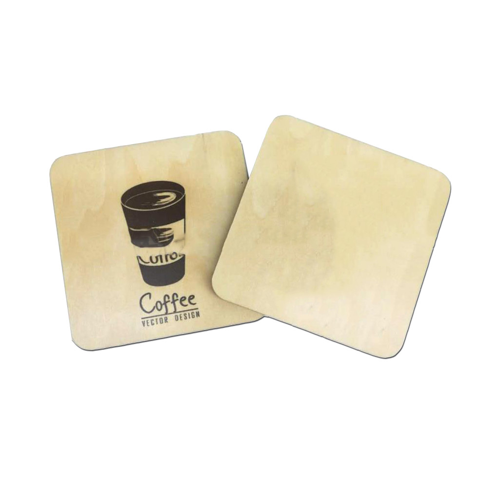 Cheap Wood Transfer Sublimation Blank MDF Square Cork Coasters Double Sides Printable wholesale
