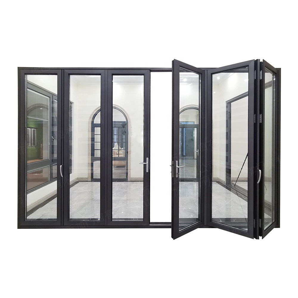 Cheap Anodized White Aluminium Bifold Doors , Two Side Open Door Hollow Glazed wholesale