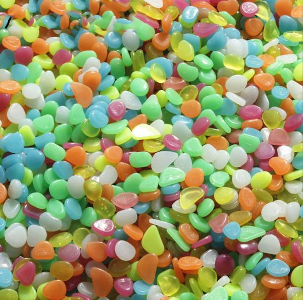 Quality 1.5mm Glow In The Dark Pebbles Glow Gravels For Yard Home Decoration Accessories for sale