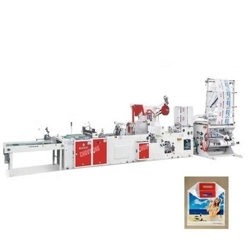 China Plastic Heat Sealing Glue Patch Shopping Bag Manufacturing Machine 130pcs/min on sale