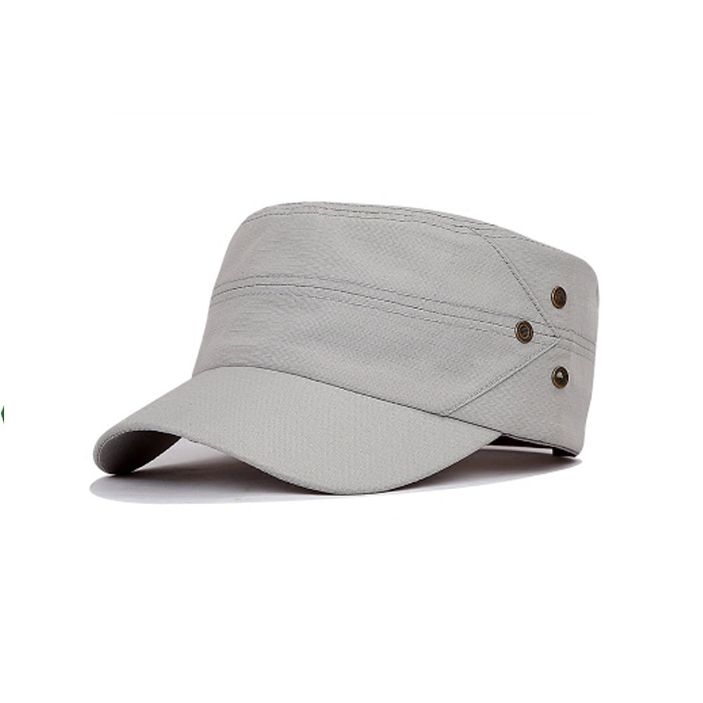 Cheap 100% Cotton Military Cap , Flat Top Blank Adjustable Military Cap Multi Panel wholesale