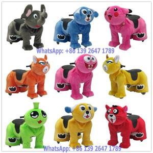 China Guangzhou Factory Battery Coin Operated Electric Stuffed Elephant Dog Animal Ride On Toys on sale