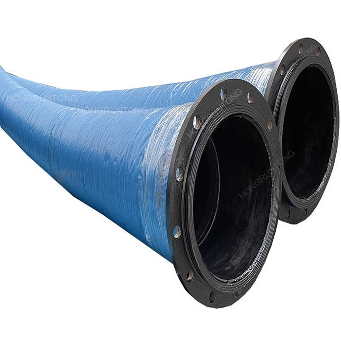 China Black 24 inches Dredge Suction Hose Interior Lining Flexible Rubber Pipe on sale