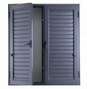 Cheap Internal Aluminium Louver Doors Swing Up And Down With Frosted Glass Panels wholesale