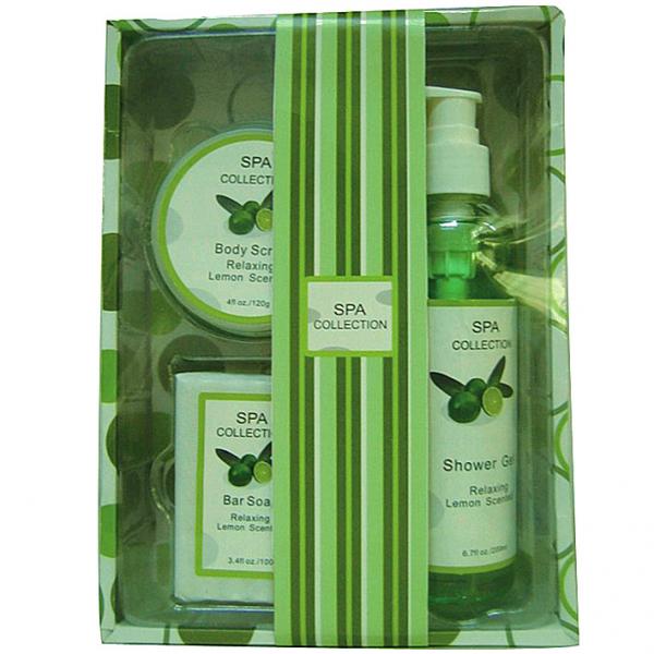 bath gift set with green tea fragrance in paper box for women