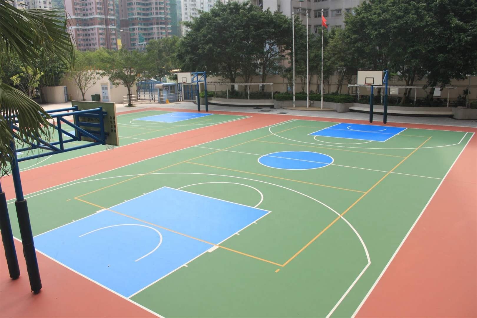 Cheap Outdoor Playground Silicon PU Sports Flooring Painting Spu Coating Field Basketball Court wholesale