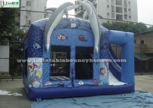 Cheap Commercial Dolphin Inflatable Combo Bounce House Games With Sea World Animals wholesale
