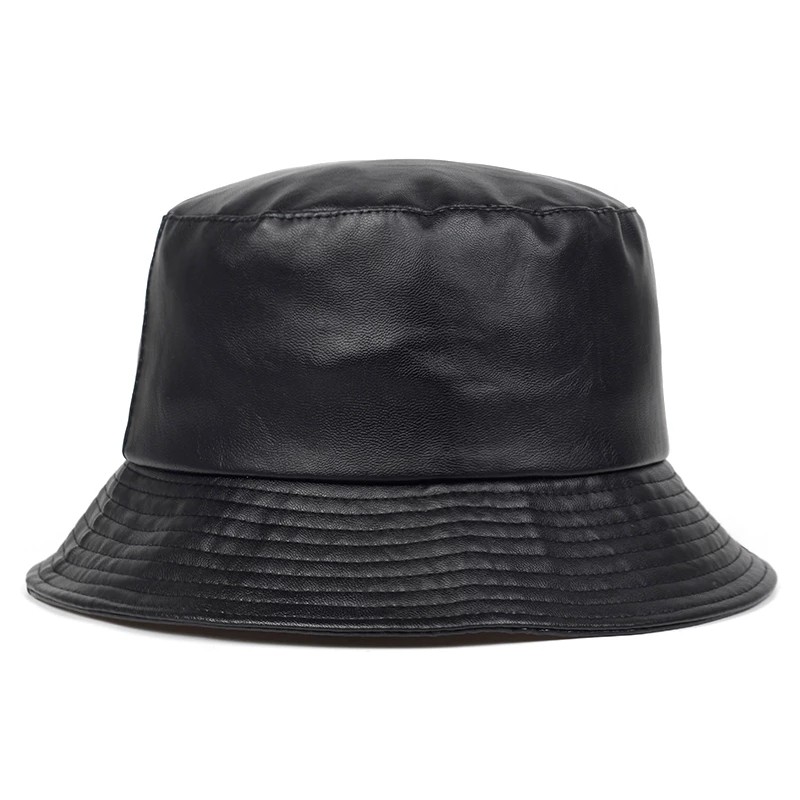 Cheap Artificial Leather Fisherman Hat PU Solid Color Spring Buckle wholesale