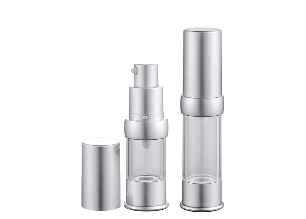 Cheap 10 / 15 / 20 / 30 ML Airless Cosmetic Bottles , All Silver Aluminum wholesale