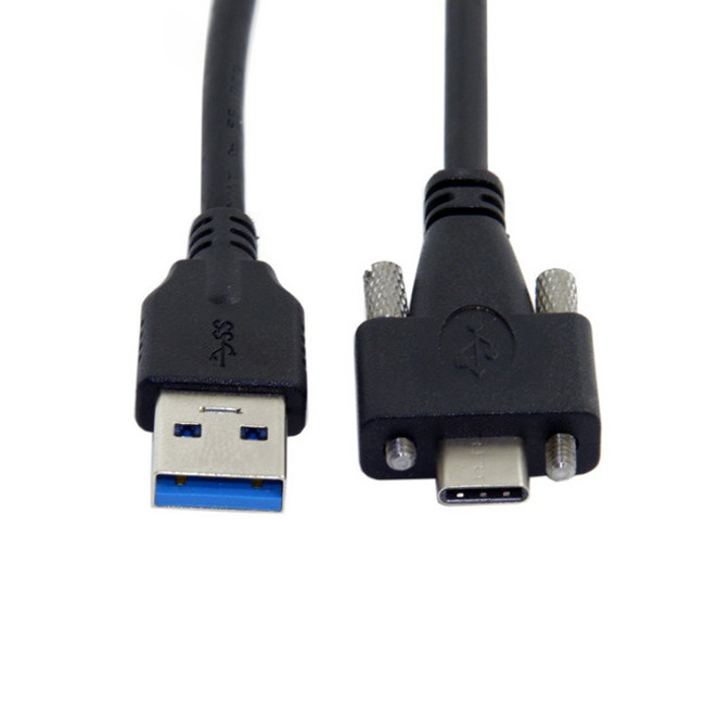 2m Type C To USB 3.0 Data Cable With Double Screw Fixing Lock Panel for sale