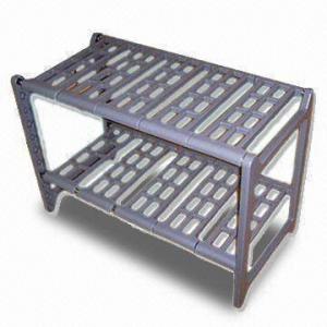 Cheap Two-tier Extendable Plastic Rack with Slot-together Frame, Easy to Assemble wholesale