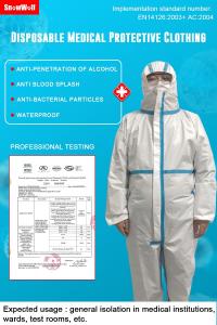Cheap Plastic Disposable Protective Gowns / Disposable Body Suit Good Strength wholesale
