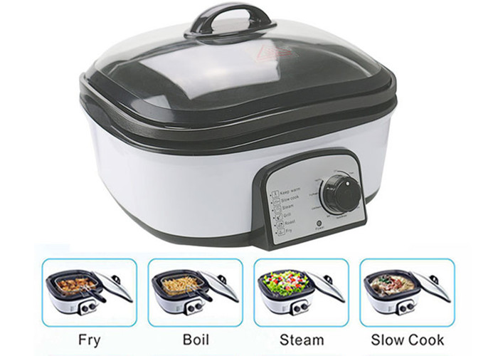 Slow Small Electric Multi Cooker Glass Cover With Stainless Steel Steamer Rack