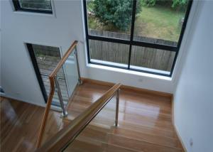 Cheap Frameless Stainless Steel Glass Railing Handrail Modern Style With Wood Hand Rail wholesale