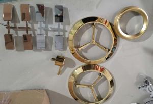 China ABS plastic parts PVD arc plating gold color,  Plastic Gold Coating service by Ion Plating on sale