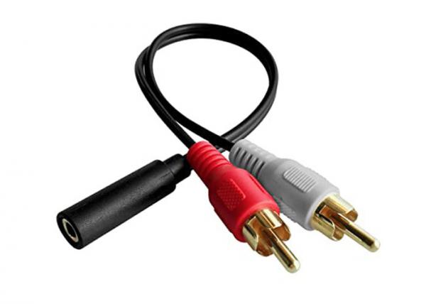 Quality 2 RCA Male Y Connector To 3.5mm Female Plug Audio Stereo Cable for sale