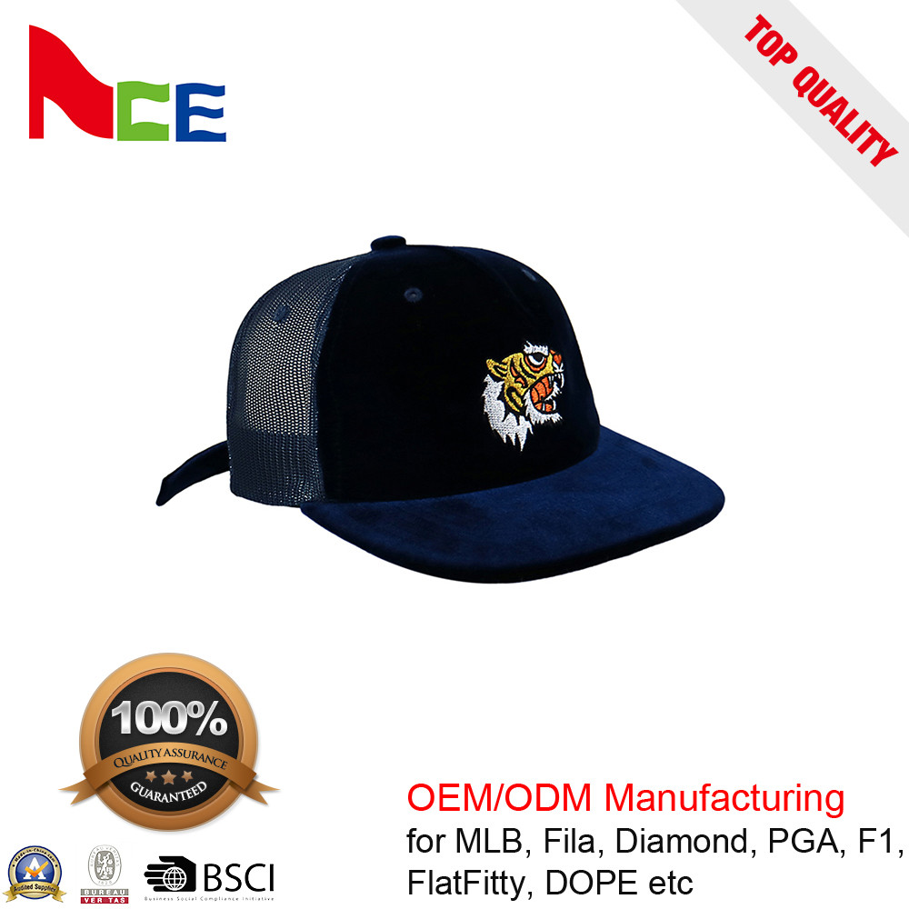 Cheap embroidered custom suede cap snapback cap trucker mesh hat summer hat Custom suede Hats wholesale