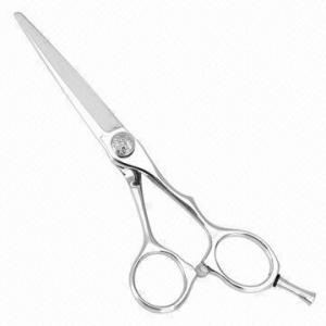 Cheap Barber scissor, convex edge with hardness 59 to 61HRC, made of SUS440C stainless steel wholesale